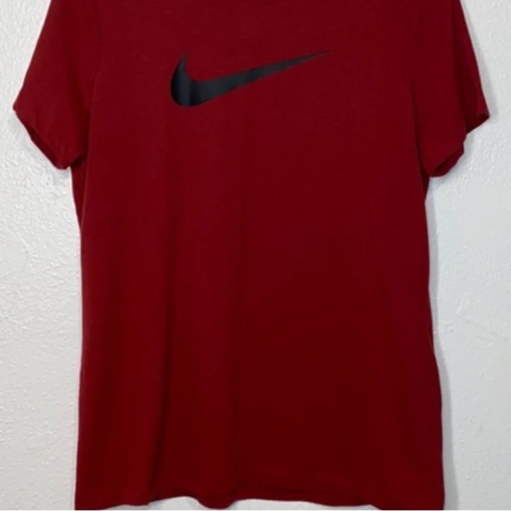 Nike The Nike Tee Dri-Fit Short Sleeve Tee - Dark Red with Black Swoosh L